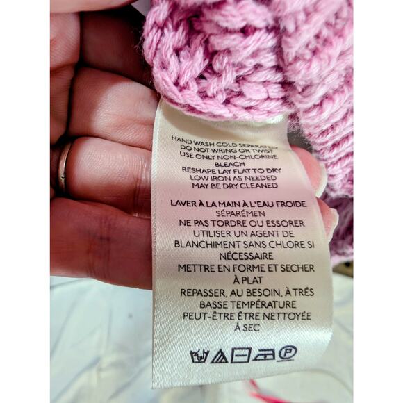 Free People Isla Cable Tunic Sweater Pink Frosting Women’s XL NWT - Picture 8 of 8